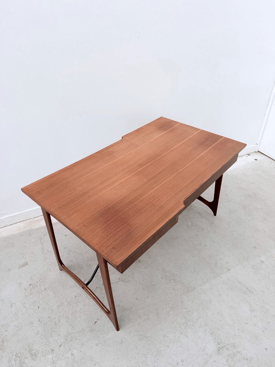Scandinavian-style Desk Made Of Teak And Brass, 1950 -photo-2