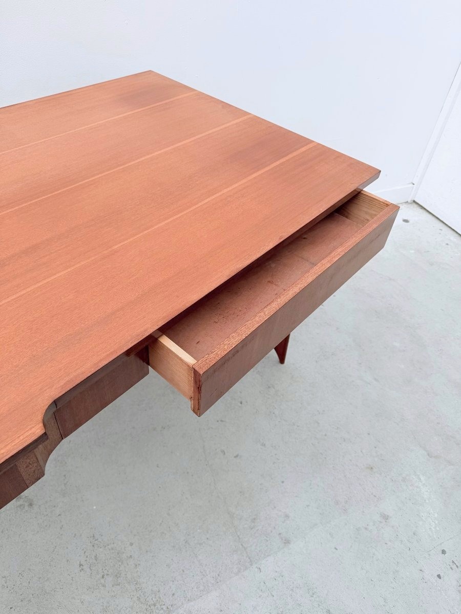 Scandinavian-style Desk Made Of Teak And Brass, 1950 -photo-3