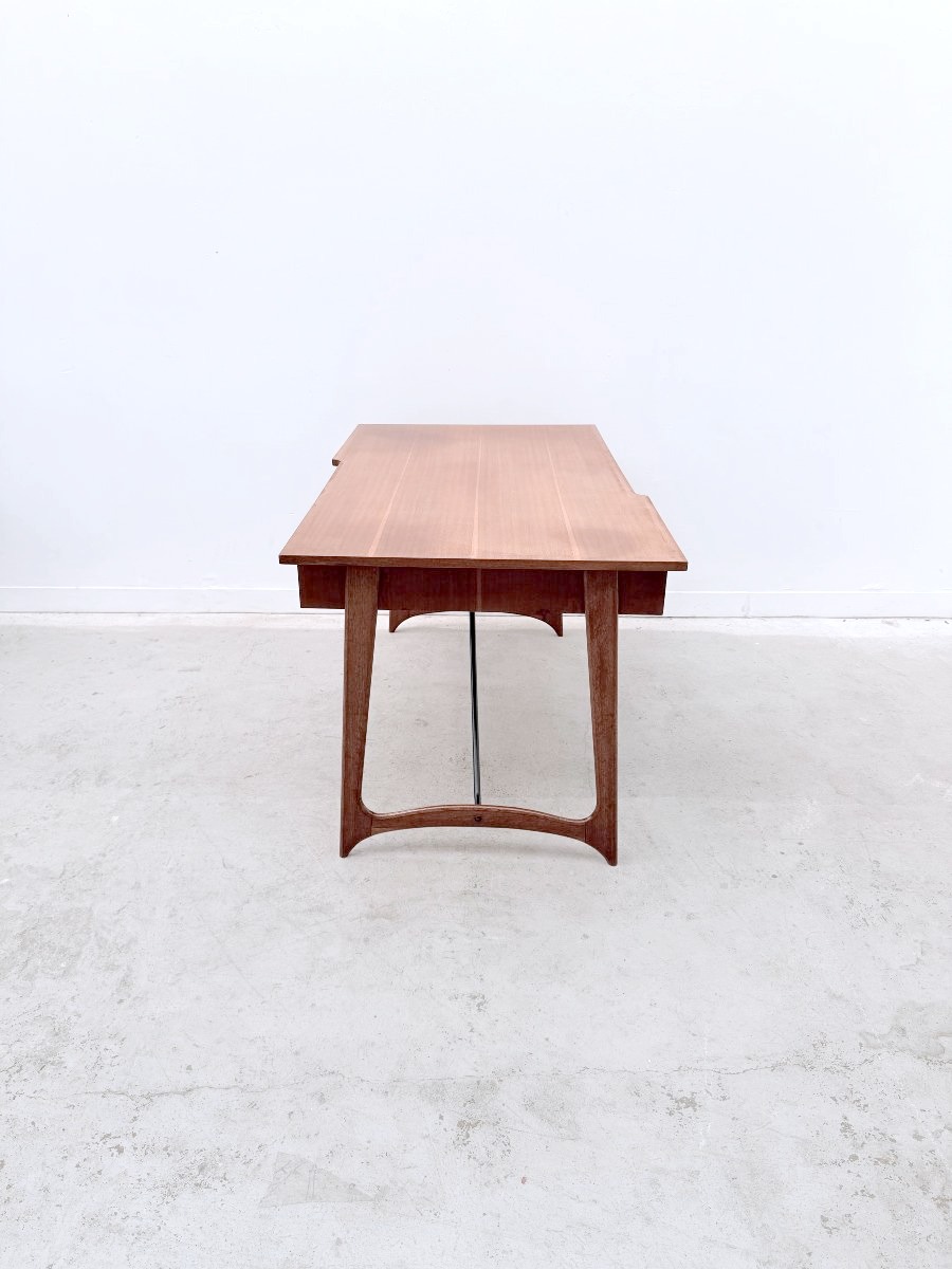 Scandinavian-style Desk Made Of Teak And Brass, 1950 -photo-5