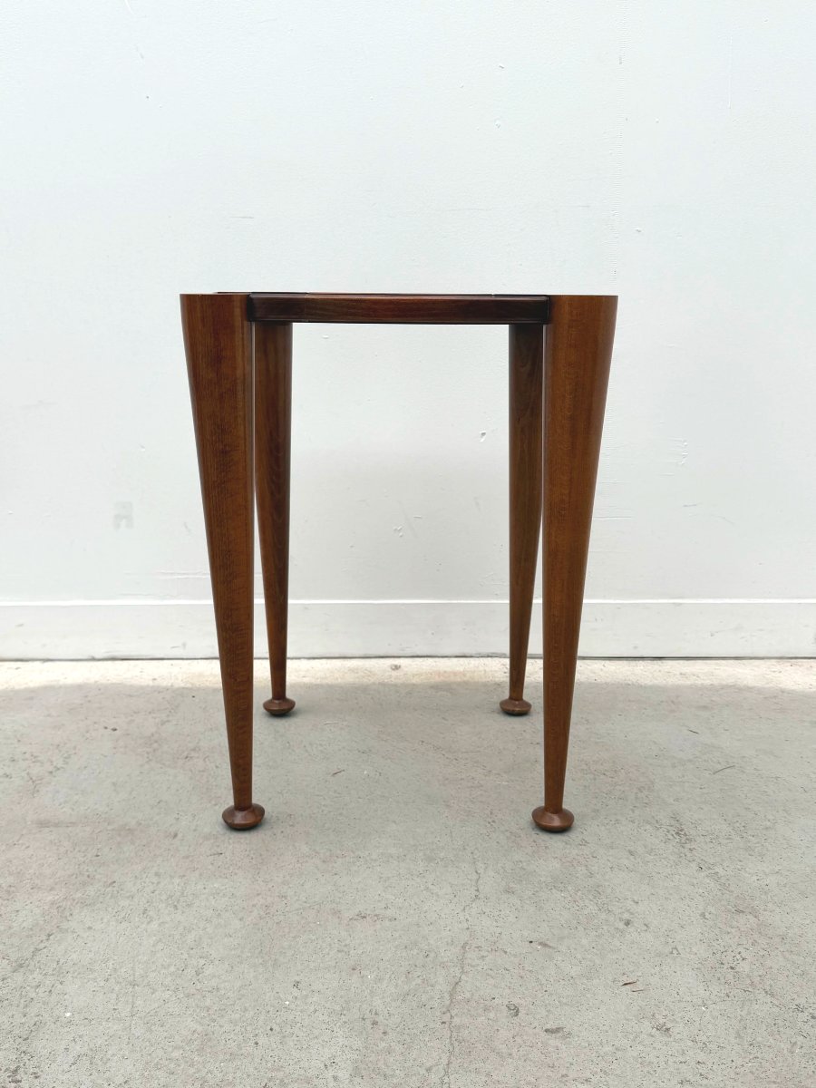 Side Table Made Of Solid Wood And Glass, Italy, 1980-photo-3