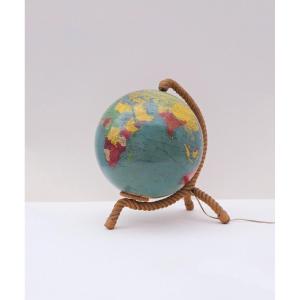 Globe Terrestre De Audoux Minet Pour Taride, France 1950