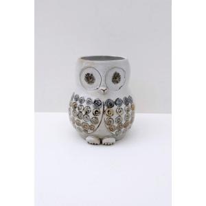 Vase "chouette" de Michel BAILLY en céramique, France 1970 