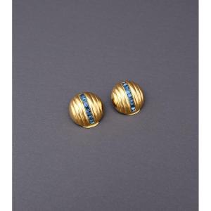 Boucles d'oreilles de LANVIN en plaqué or, 1990  