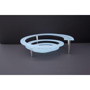 Coupe à fruit "Spirale" de Giuseppe ROCCO pour RSVP en verre et métal argenté, Italie 1980 