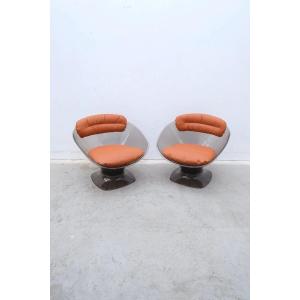 Paire de fauteuils de Raphael RAFFEL en plexiglas, 1970  