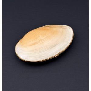 Boite a bijoux de LULIN PARIS en biscuit et laiton, 1950