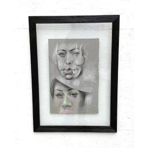 Pastel sur papier de MARINO, 1975  