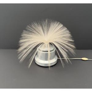 Lampe "Féérie" de YENNI en aluminium et plumet en fibre de verre optique, 1970  