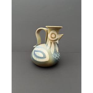 Ceramic Pitcher, Signed, 1970