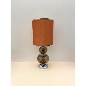 Lampe de Joseph Richard ESSIG en verre fumé et chrome, Allemagne 1970  