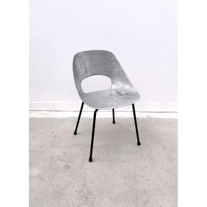 Chaise "Tulipe" de Pierre GUARICHE édition Steiner en aluminium, France 1950