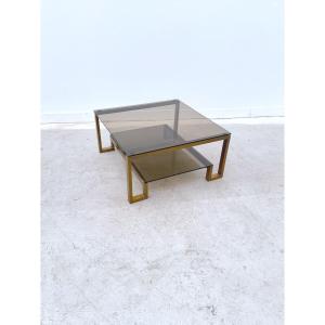 Table basse en métal et verre, 1970