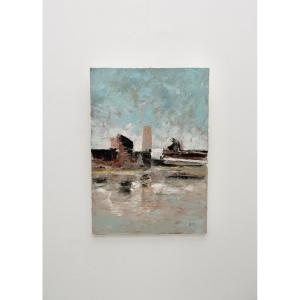 Huile sur toile de DELAS, vers 1990