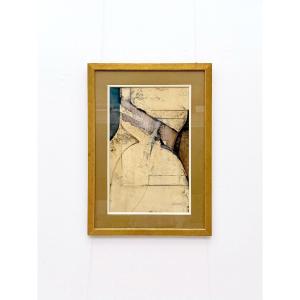 Peinture technique mixte sur papier de Jan KARCZEWSKI (1931-2017), Pologne 1993