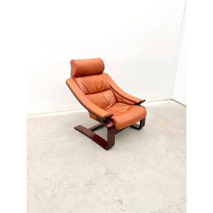 "kroken" Leather Armchair Designed By Ake Fribytter For Nelo, Sweden, 2000  