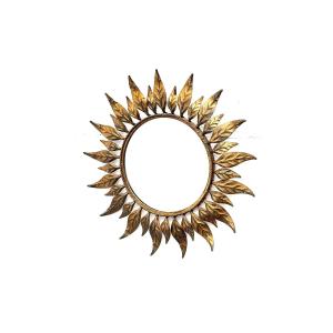 Miroir soleil en métal, Espagne 1960