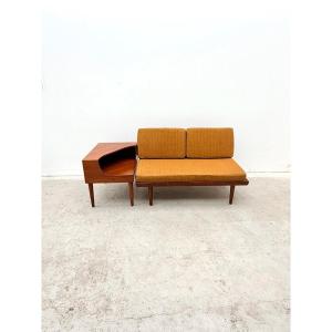 Canapé 2 places avec son meuble de Tove & Edvard KINDT - LARSEN pour GUSTAV BAHUS en Teck, 1960