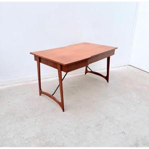 Bureau de style Scandinave en teck et laiton, 1950