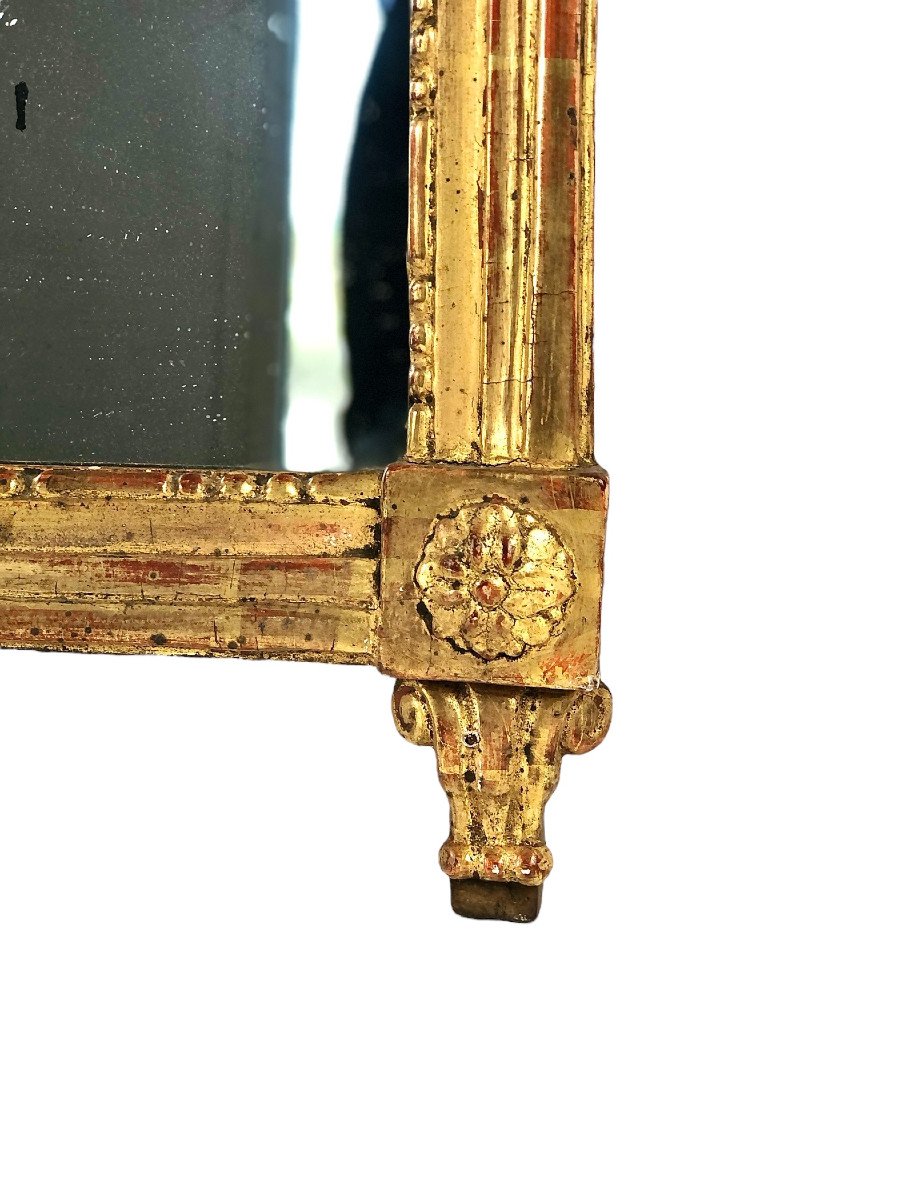 18th Century French Louis XVI Petite Gilded Mirror-photo-2