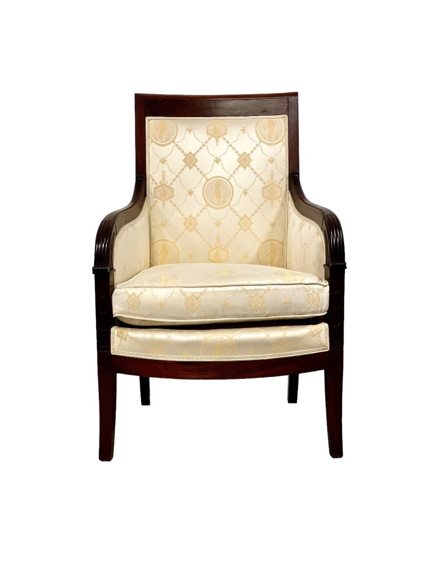 Pair Of Bergere Armchairs From The Empire Period-photo-2