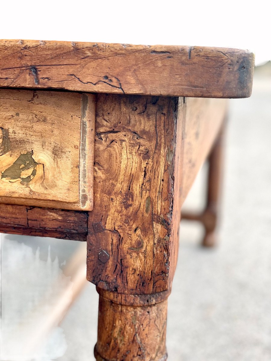 Table De Ferme Française En Chêne Massif Du 18ème Siècle-photo-4