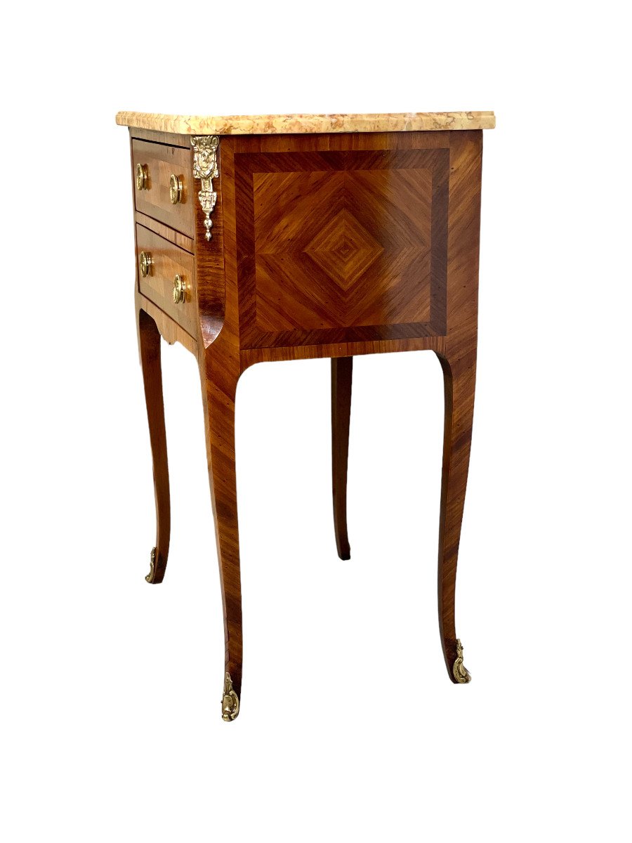 Transition Style Petite Commode With Marble Top-photo-3