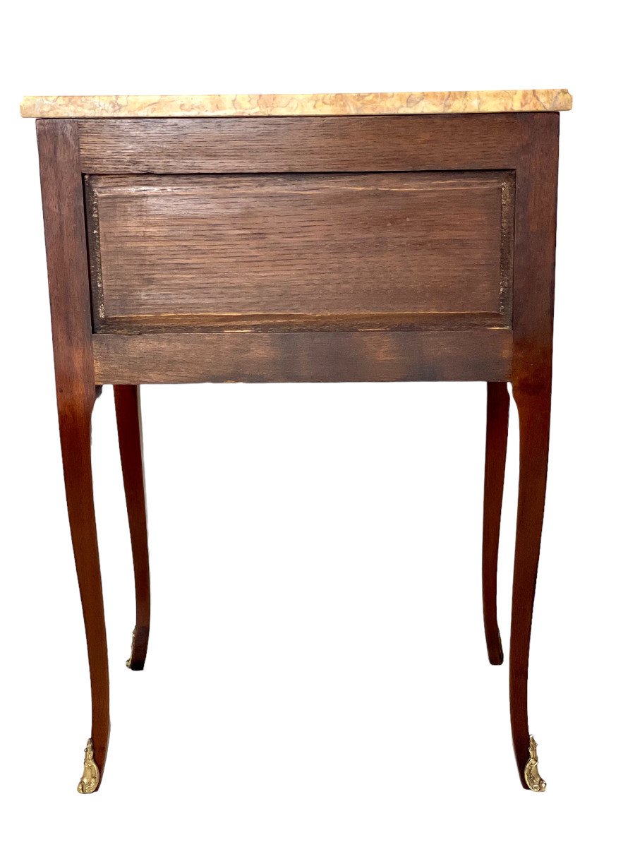 Transition Style Petite Commode With Marble Top-photo-4