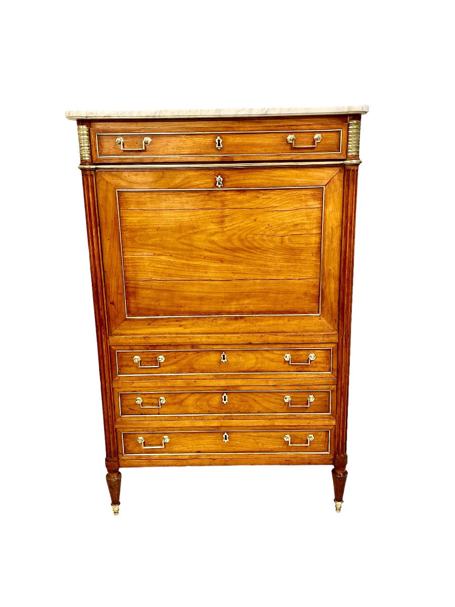  Louis XVI French Secrétaire Droit Or Drop Leaf Desk-photo-2