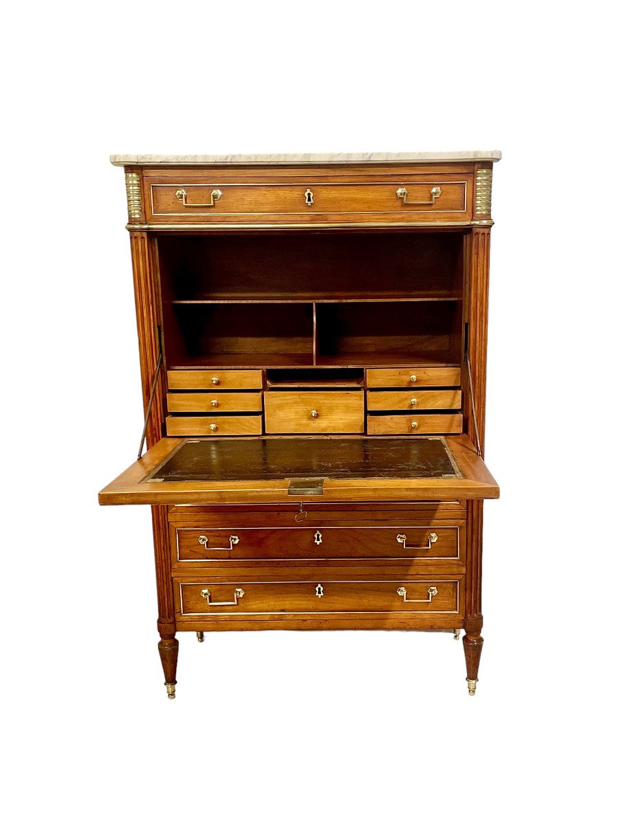  Louis XVI French Secrétaire Droit Or Drop Leaf Desk-photo-2