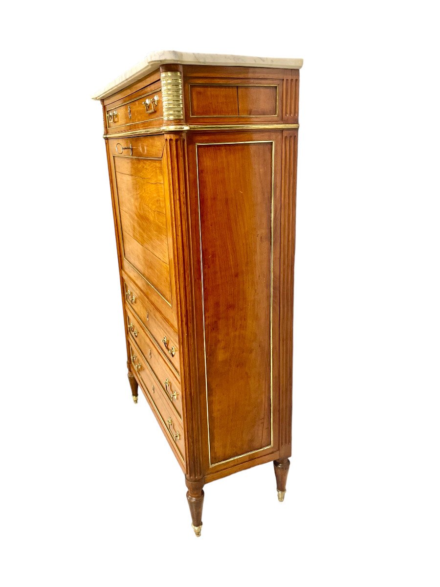 Louis XVI French Secrétaire Droit Or Drop Leaf Desk-photo-6
