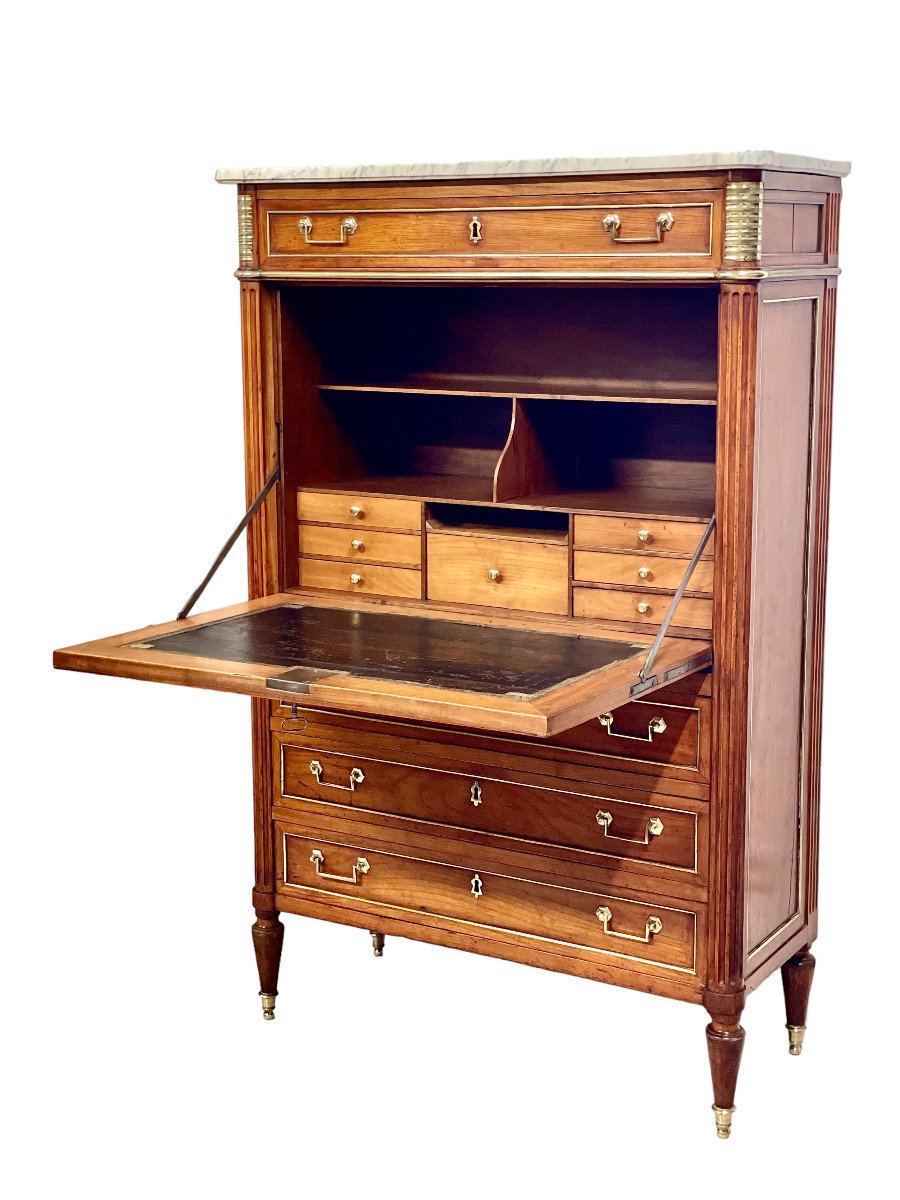  Louis XVI French Secrétaire Droit Or Drop Leaf Desk-photo-7