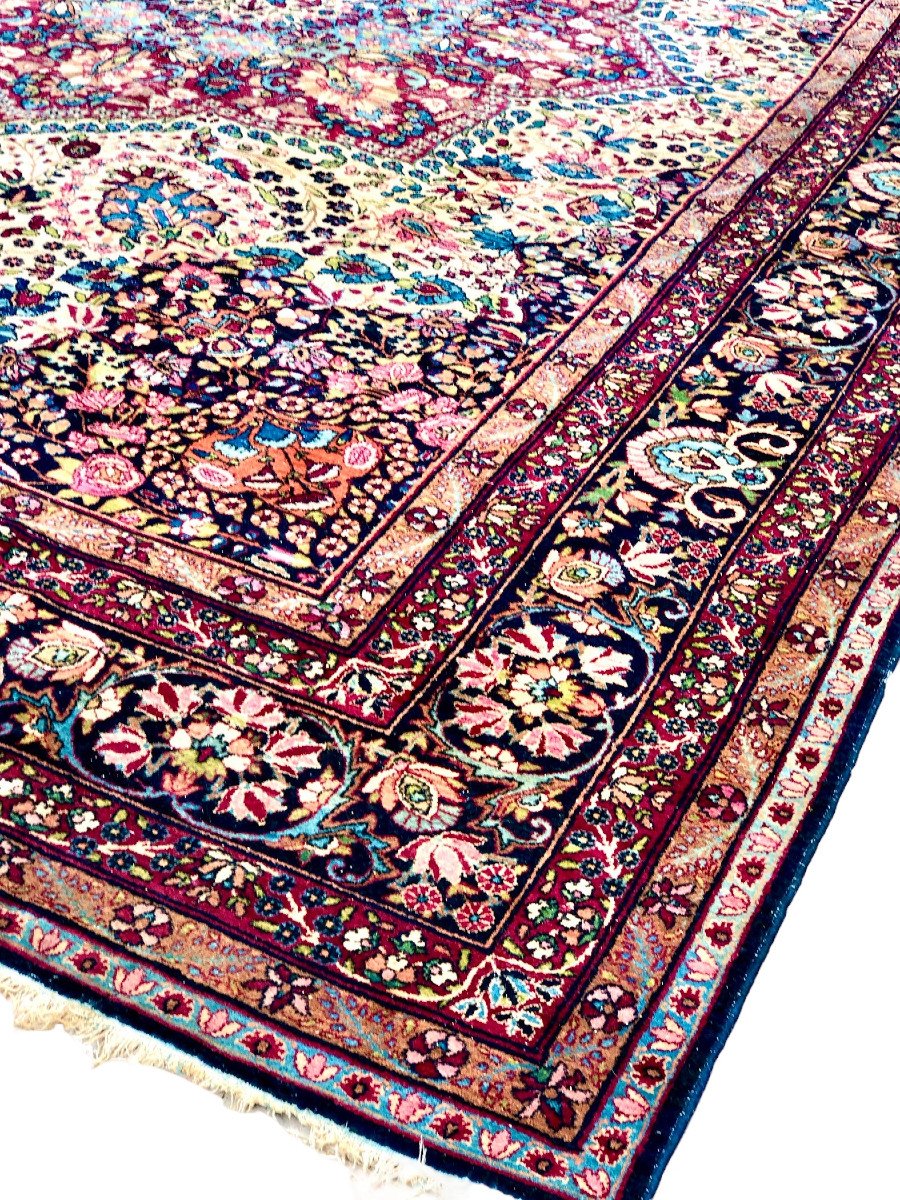 Exceptionnel et Large Antique Tapis Persan Kirman-photo-4