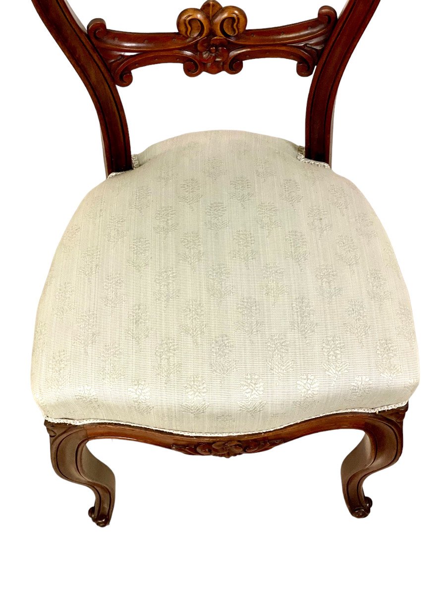 Suite de Quatre Chaises de Salle à Manger Napoléon III à Dossier Ballon-photo-4