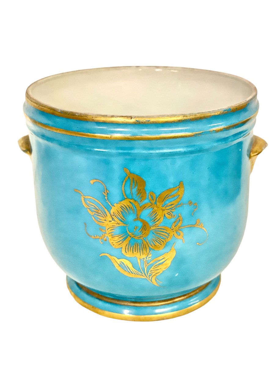 19th Century Cache Pot In Limoges Porcelain-photo-1