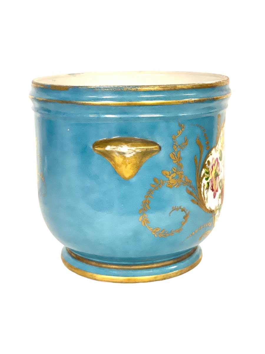 19th Century Cache Pot In Limoges Porcelain-photo-3