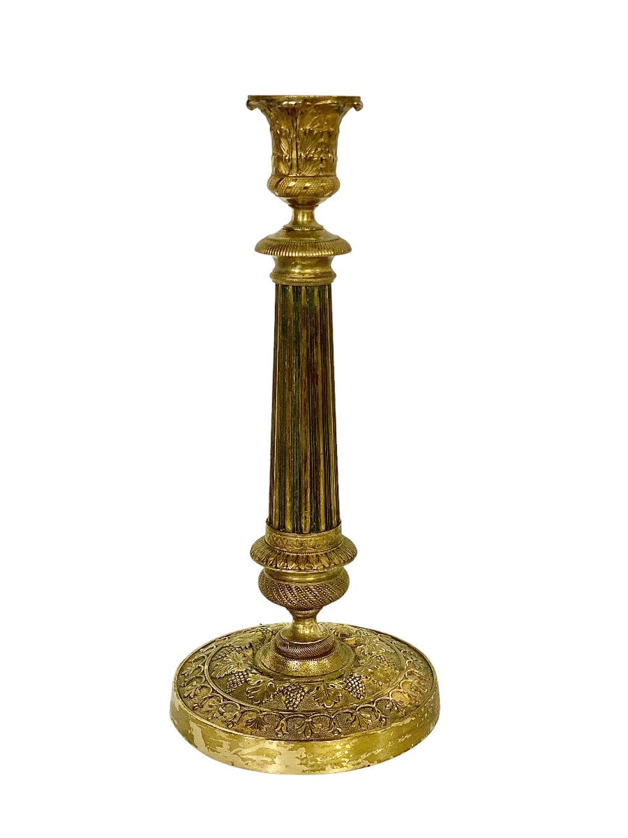 Pair Of Gilt Brass Neo-classical Style Candlesticks-photo-5