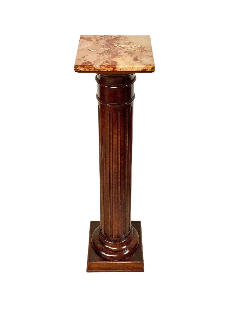 19th Century French Column Pedestal With A Marble Top