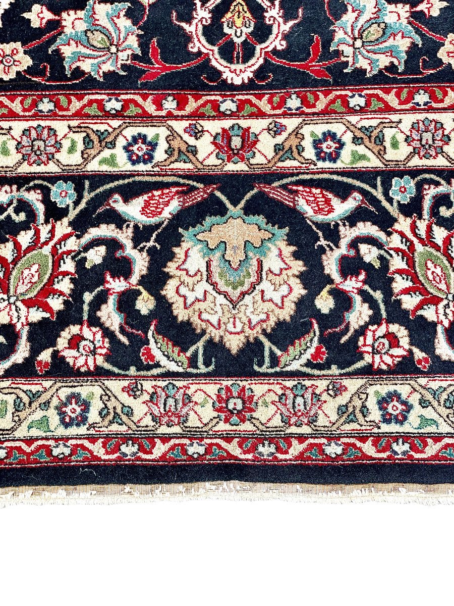 20th Century Large Tabriz Persian Rug In A Black Background-photo-4