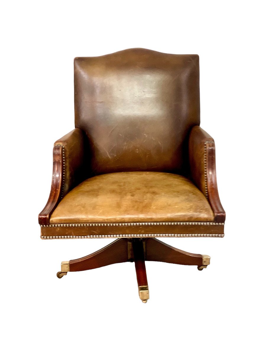 Revolving Leather Director's Chair