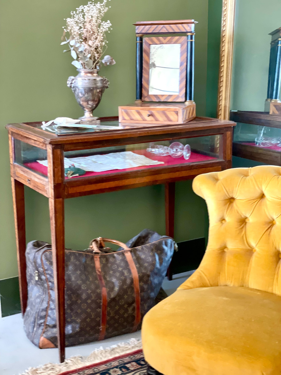 Vitrine en Noyer et Intérieur en Velours Rouge, France 19ème Siècle-photo-8