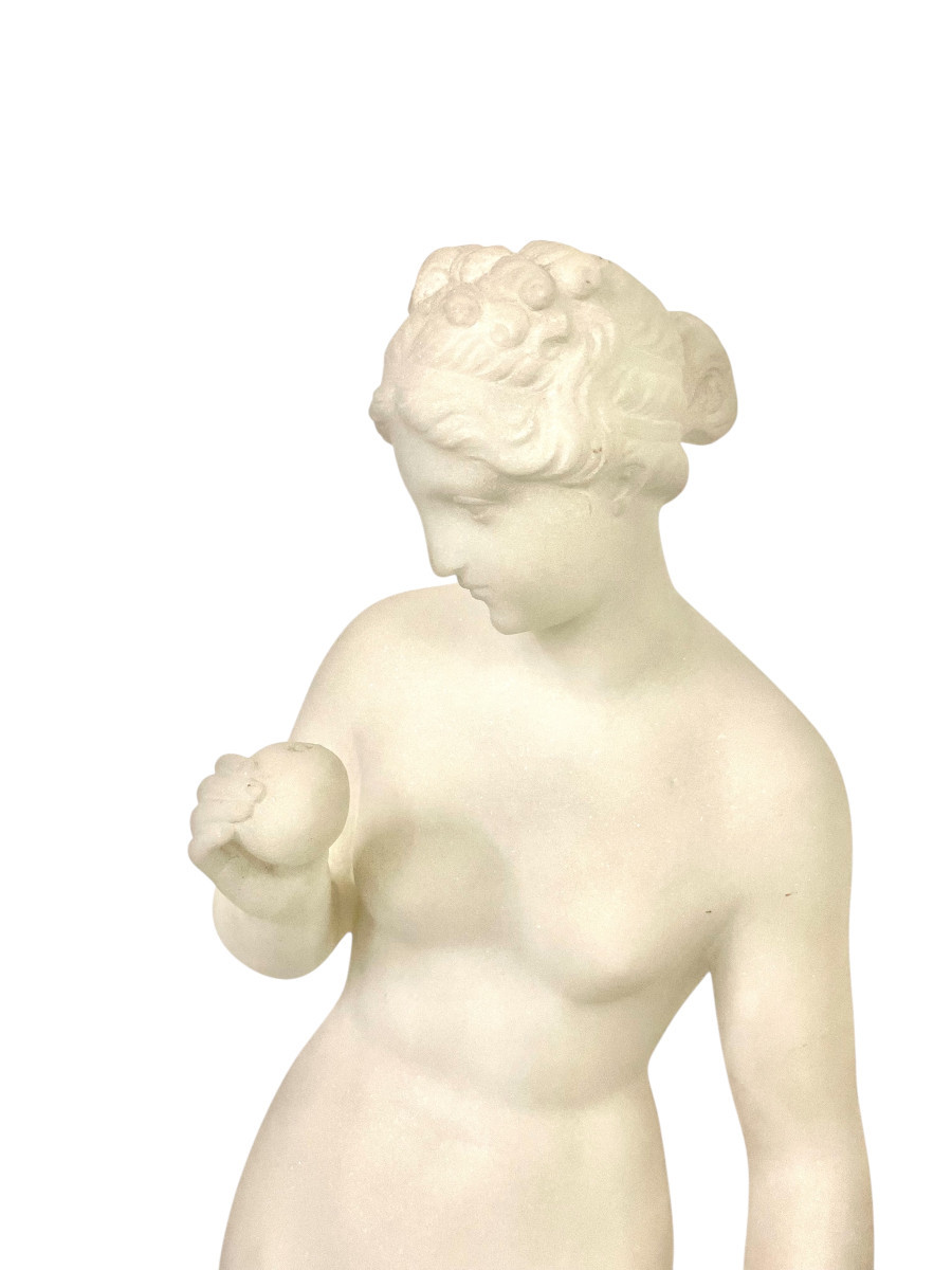 19th Century Alabaster Sculpture After Falconet "la Baigneuse"-photo-1