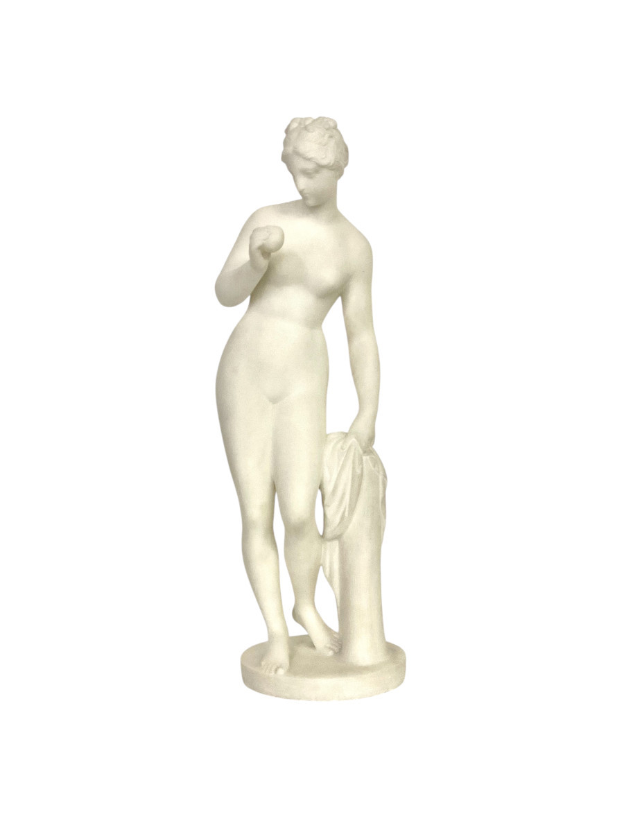19th Century Alabaster Sculpture After Falconet "la Baigneuse"
