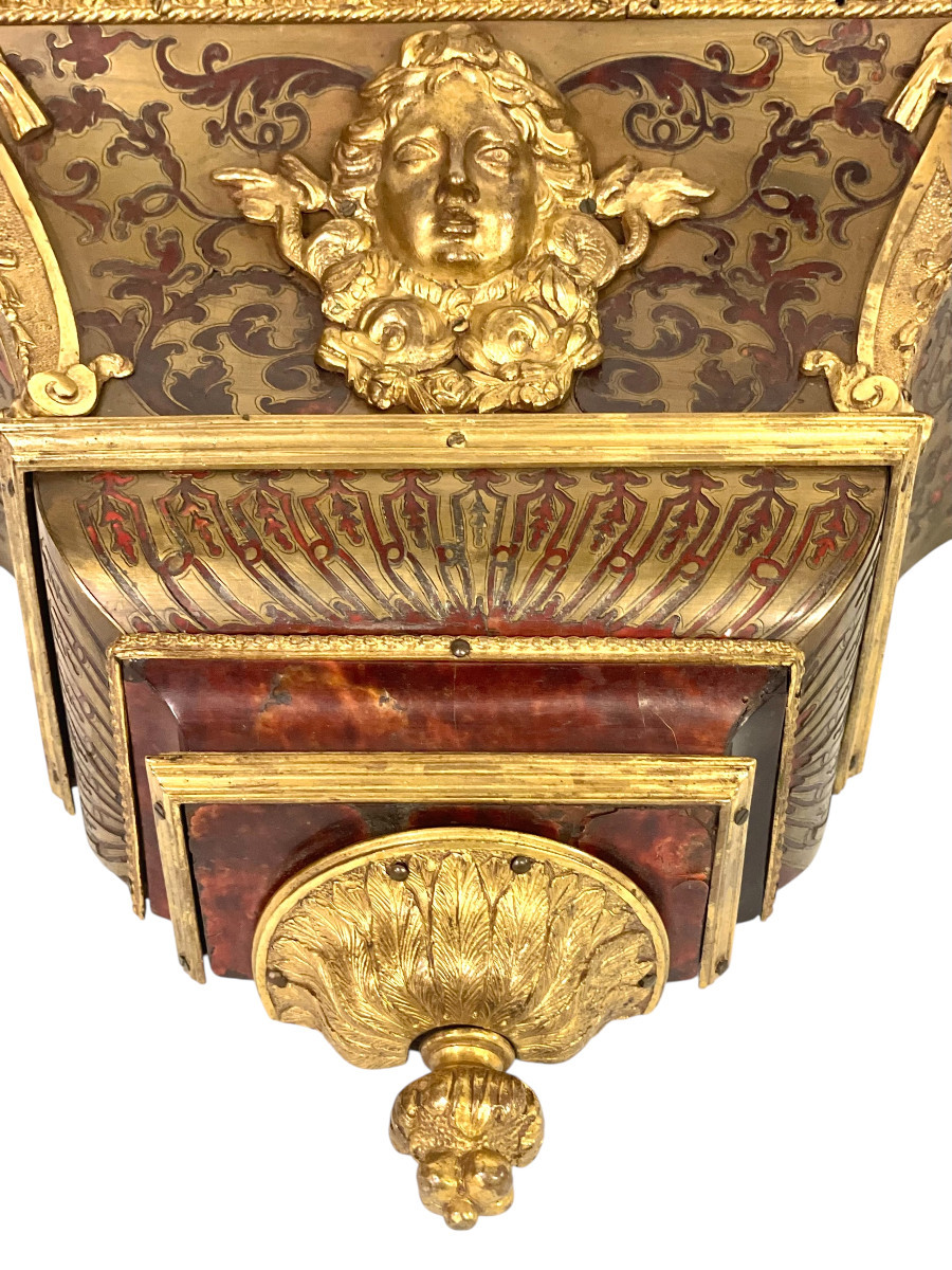 Console Murale du XIXe Siècle avec Masque en Bronze Doré et Satyres-photo-2