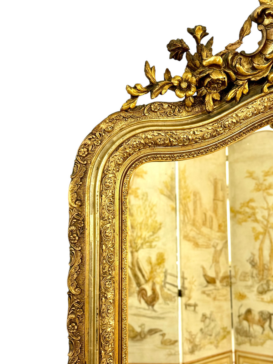 Miroir en Bois Doré de Style Louis XV, XIXe siècle-photo-6