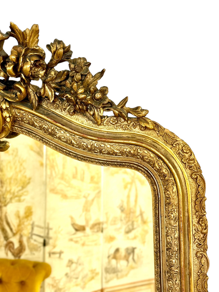 Miroir en Bois Doré de Style Louis XV, XIXe siècle-photo-8