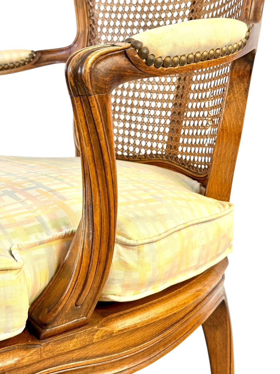 Fauteuil Canné de Style Louis XV en Noyer, France, Fin du XIXe siècle-photo-4