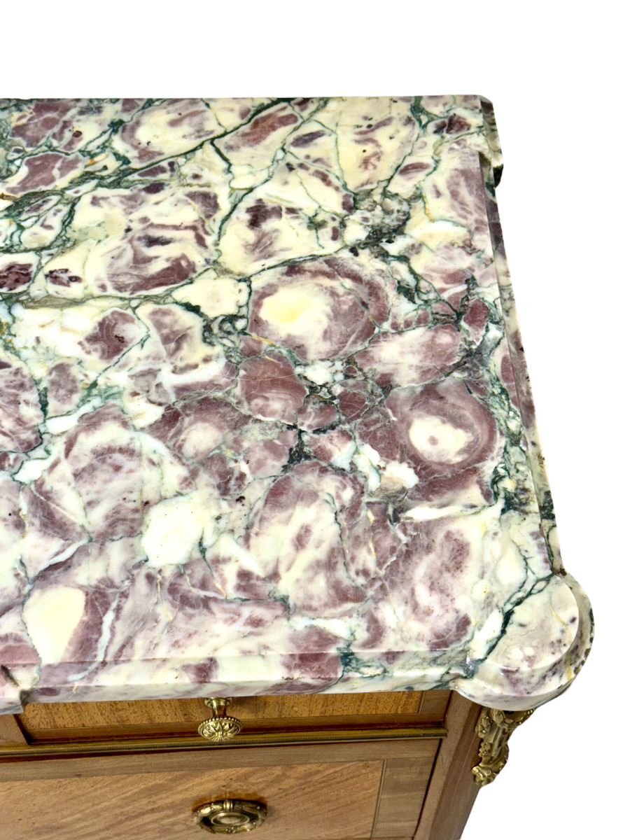 French Louis XVI Style Commode With Breccia Marble, C. 1880-photo-6