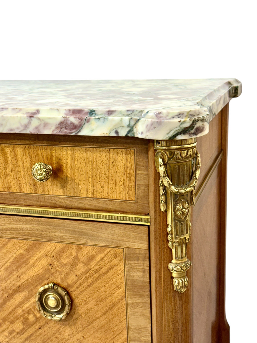 French Louis XVI Style Commode With Breccia Marble, C. 1880-photo-7