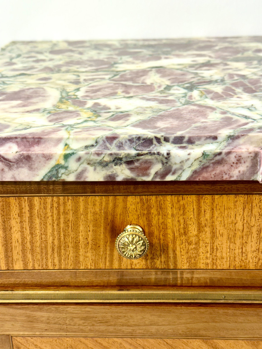 French Louis XVI Style Commode With Breccia Marble, C. 1880-photo-8