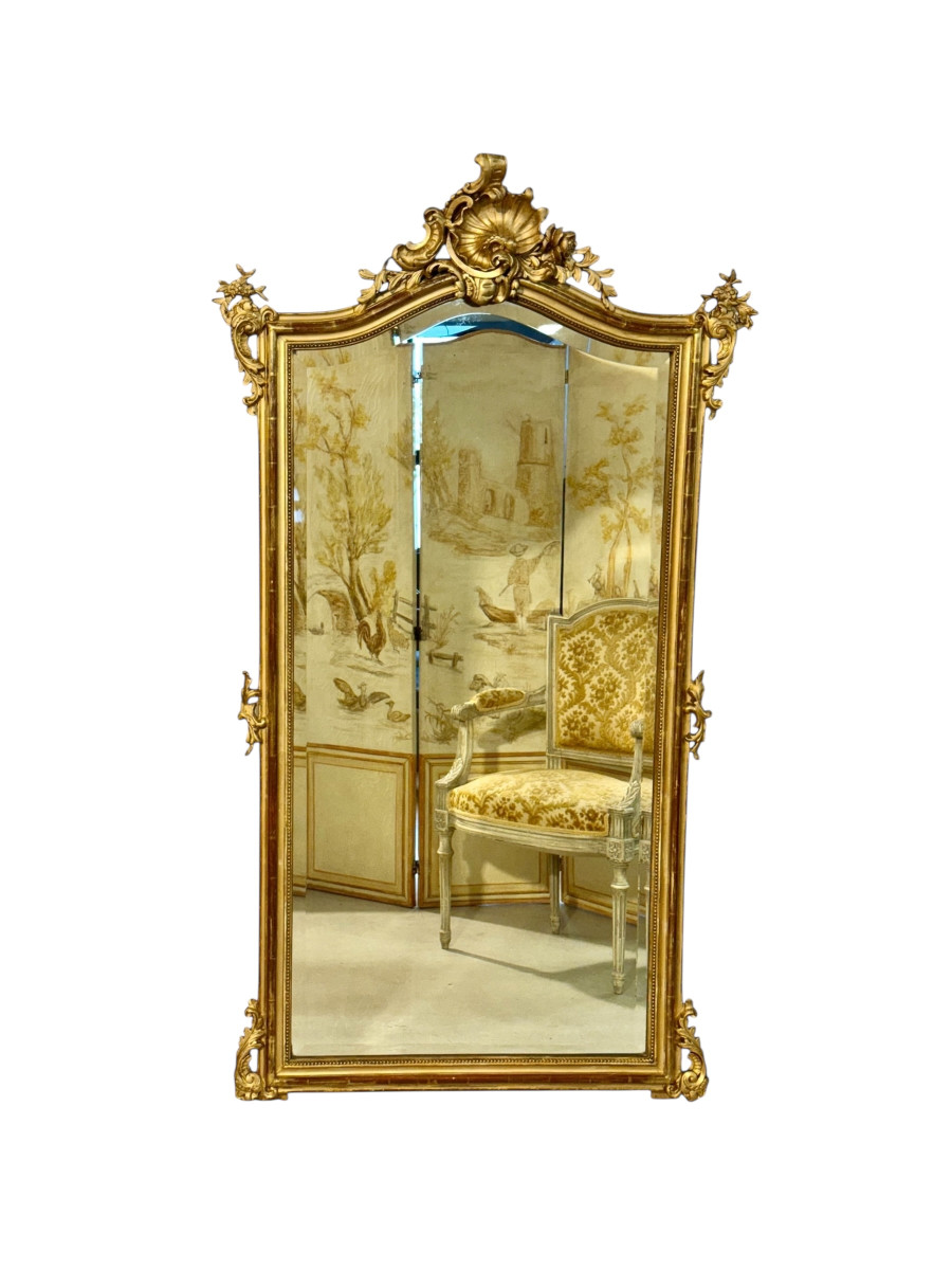 Miroir Parisien en Bois doré de Style Louis XV, XIXe siècle